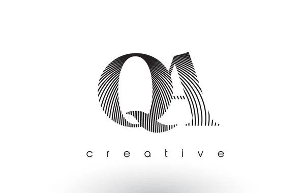 Diseño del logotipo de QA con múltiples líneas y colores blanco y negro . — Archivo Imágenes Vectoriales