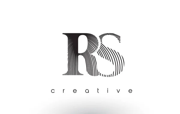 Diseño del logotipo RS con múltiples líneas y colores blanco y negro . — Vector de stock