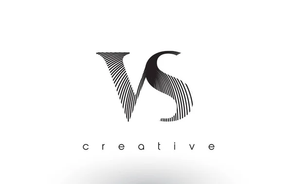 Logo VS Design con linee multiple e colori bianco e nero . — Vettoriale Stock