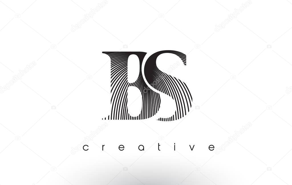 BS Logo Design With Multiple Lines. Artistic Elegant Black and White Lines Icon Vector Illustration.