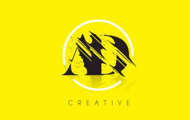 Ad harf Logo Tasarım çizim Vintage Grundge ile. Yok edilen Cu