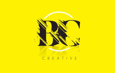 M.ö. mektup Logo Tasarım çizim Vintage Grundge ile. Yok edilen Cu