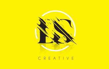 DS mektup Logo Tasarım çizim Vintage Grundge ile. Yok edilen Cu