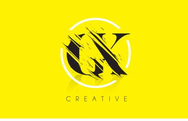 GX mektup Logo Tasarım çizim Vintage Grundge ile. Yok edilen Cu