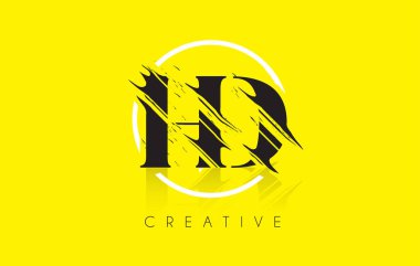 HD mektup Logo Tasarım çizim Vintage Grundge ile. Yok edilen Cu