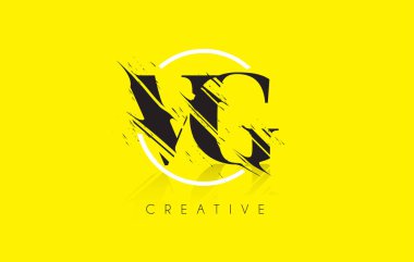 VG mektup Logo Tasarım çizim Vintage Grundge ile. Yok edilen Cu