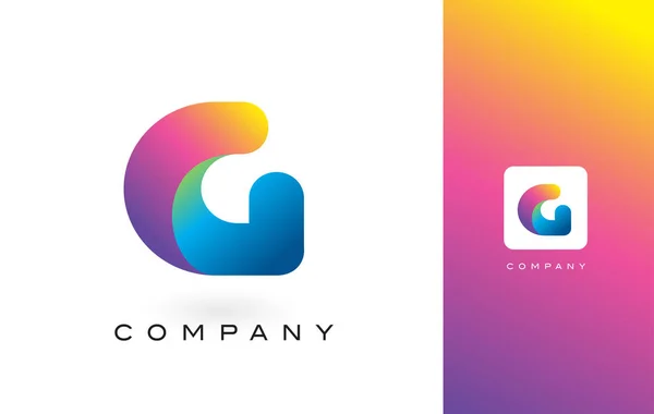 G Logo brev med Rainbow levande vackra färger. Färgglada Tr — Stock vektor