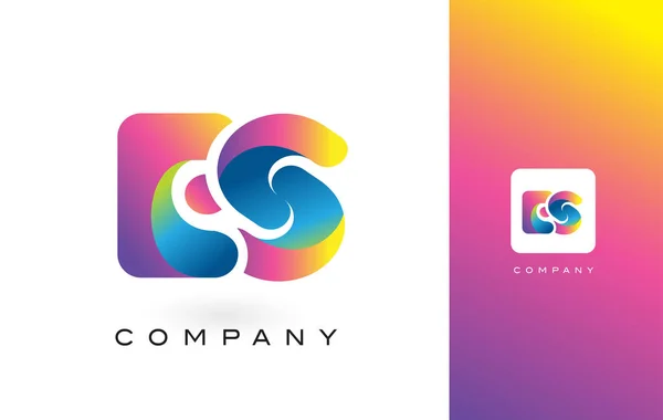 Gökkuşağı canlı güzel renkler ile es Logo mektup. Renkli T — Stok Vektör