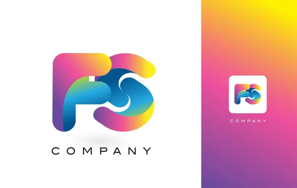 Carta do logotipo FS com arco-íris vibrante cores bonitas. T colorido —  Vetores de Stock