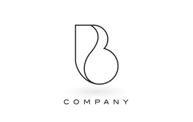 B Monogram mektup Logo ile ince siyah Monogram anahat dağılımı.