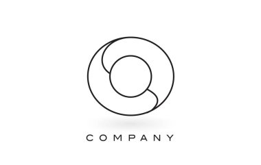 Ey Monogram ince siyah Monogram anahattı kontur ile mektup Logo.