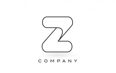 Z Monogram mektup Logo ile ince siyah Monogram anahat dağılımı.