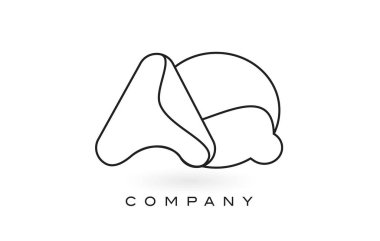 AQ Monogram mektup Logo ile ince siyah Monogram anahat dağılımı