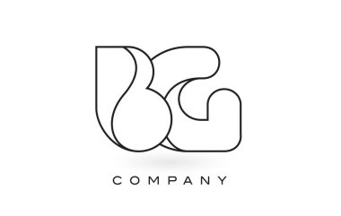 BG Monogram mektup Logo ile ince siyah Monogram anahat dağılımı