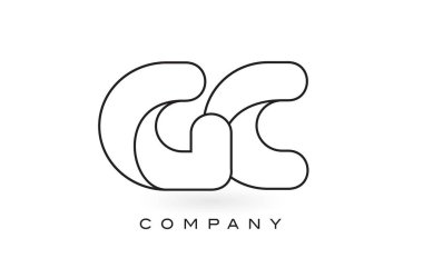 GC Monogram mektup Logo ile ince siyah Monogram anahat dağılımı