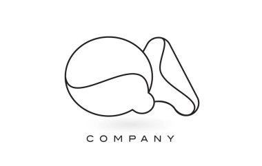 Qa Monogram mektup Logo ile ince siyah Monogram anahat dağılımı