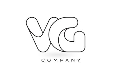 VG Monogram mektup Logo ile ince siyah Monogram anahat dağılımı