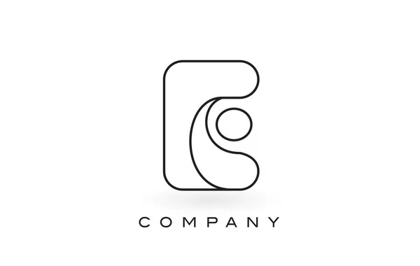 Logo de lettre de monogramme d'E avec le contour mince de contour de contour de monogramme noir . — Image vectorielle