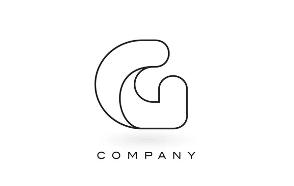 Logo de lettre de monogramme G avec le contour mince de contour de contour de monogramme noir . — Image vectorielle