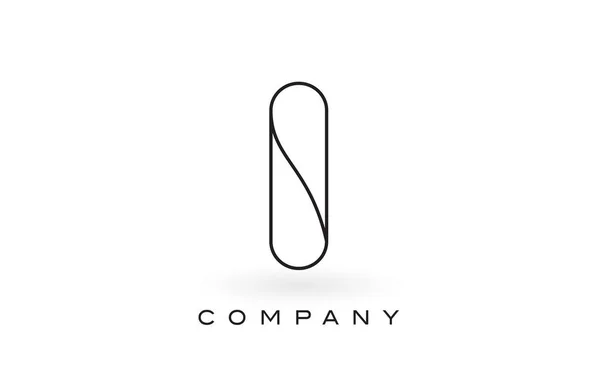 Logo de lettre de monogramme I avec contour mince de contour de monogramme noir . — Image vectorielle