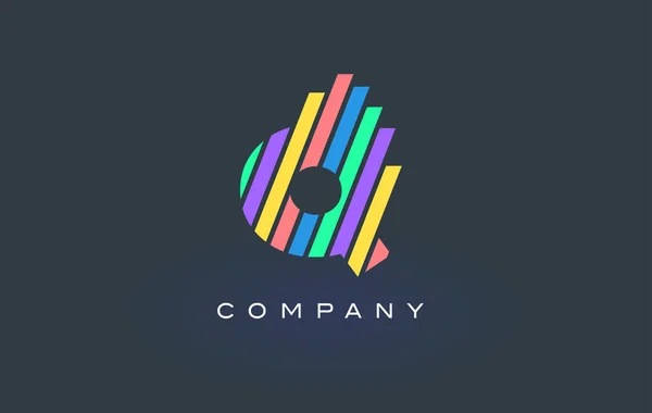 Q logotipo da carta com linhas coloridas Design Vector. Carta do arco-íris —  Vetores de Stock