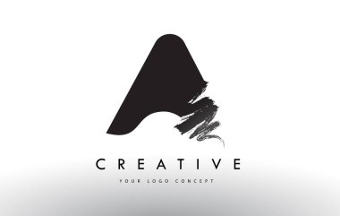 Bir fırçalanmış mektup Logo. Siyah fırça harflerle tasarımı ile fırça str