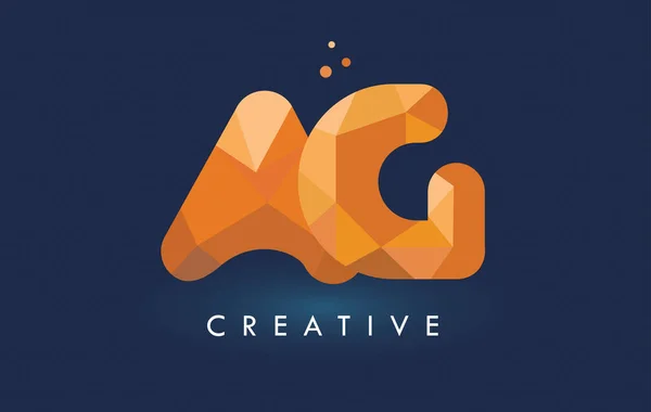 AG Carta con logotipo de triángulos de origami. Amarillo creativo naranja o — Archivo Imágenes Vectoriales