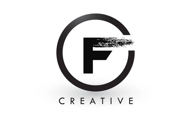 F Pennello Lettera Logo Design. Logo creativo delle lettere spazzolate icona . — Vettoriale Stock