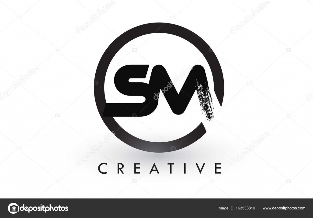Diseño De Logo De Letra De Cepillo Sm Logotipo Creativo Cepillado