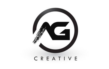 AG fırça mektup Logo tasarımı. Yaratıcı fırçalanmış harf simgesi Logo.