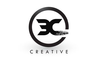 M.ö. fırça mektup Logo tasarımı. Yaratıcı fırçalanmış harf simgesi Logo.