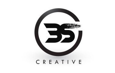 BS fırça mektup Logo tasarımı. Yaratıcı fırçalanmış harf simgesi Logo.