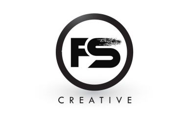 FS fırça mektup Logo tasarımı. Yaratıcı fırçalanmış harf simgesi Logo.