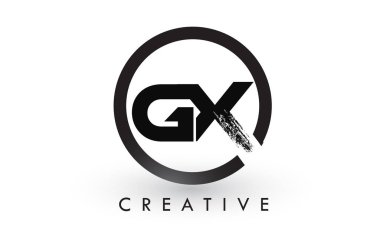 GX fırça mektup Logo tasarımı. Yaratıcı fırçalanmış harf simgesi Logo.