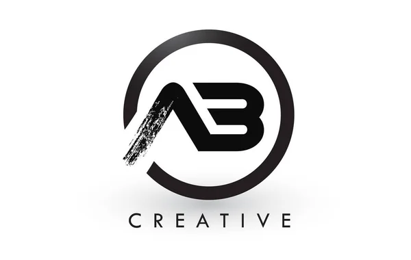 Ab 筆文字ロゴ デザイン。創造的なブラシをかけられた文字ロゴ ・ アイコン. — ストックベクタ