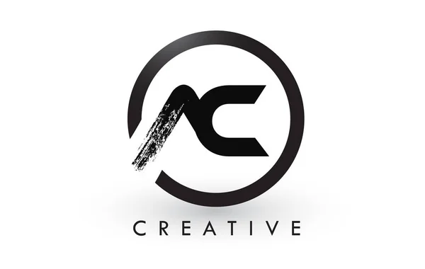 AC Brush Letter Diseño de Logo. Logotipo creativo cepillado letras icono . — Archivo Imágenes Vectoriales