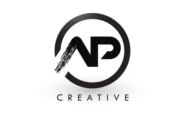 AP Pennello Lettera Logo Design. Logo creativo delle lettere spazzolate icona . — Vettoriale Stock