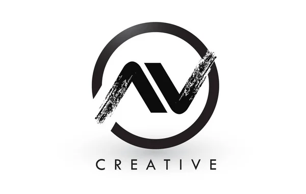 AV Brush Letter Logo Design. Creative Brushed Letters Icon Logo. — Stock Vector