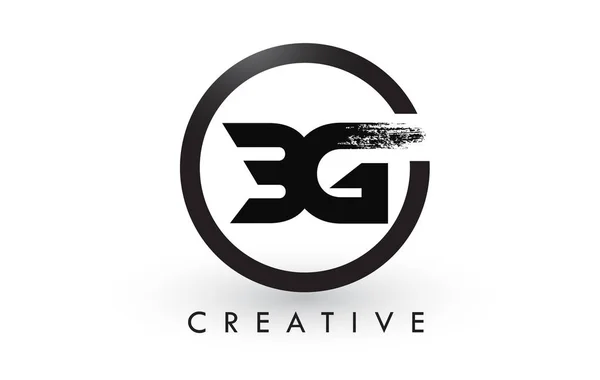 Bg Pinsel Buchstabe Logo Design. kreative gebürstete Buchstaben Symbol-Logo. — Stockvektor