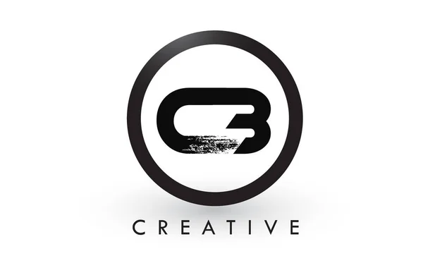 Cb 筆文字ロゴ デザイン。創造的なブラシをかけられた文字ロゴ ・ アイコン. — ストックベクタ