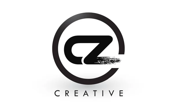 CZ borste brev Logotypdesign. Kreativa borstad bokstäver ikonen logotyp. — Stock vektor