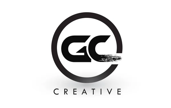 GC fırça mektup Logo tasarımı. Yaratıcı fırçalanmış harf simgesi Logo. — Stok Vektör