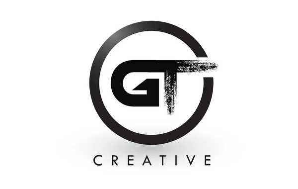Diseño de Logo GT Brush Letter. Logotipo creativo cepillado letras icono . — Vector de stock