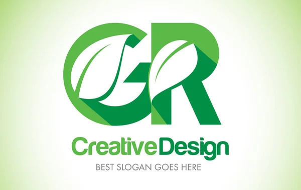 GR Green Leaf Letter Design. Икона Эко-Лиф — стоковый вектор