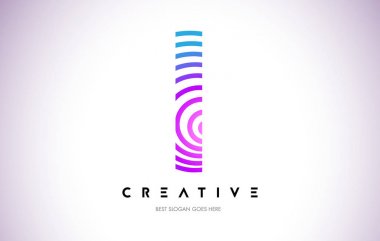 Ben satırları Logo tasarımı büküm. Mor daire ile yapılan harf simgesi 