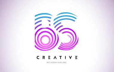 BS satırları Warp Logo tasarımı. Mor daire ile yapılan harf simgesi