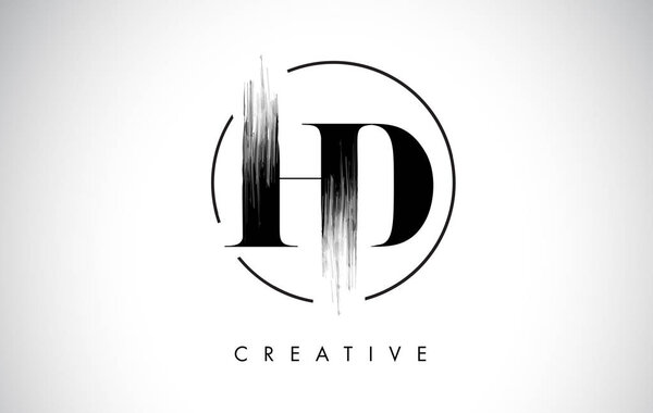 HD Brush Stroke Letter Logo Design. Black Paint Logo Leters Icon