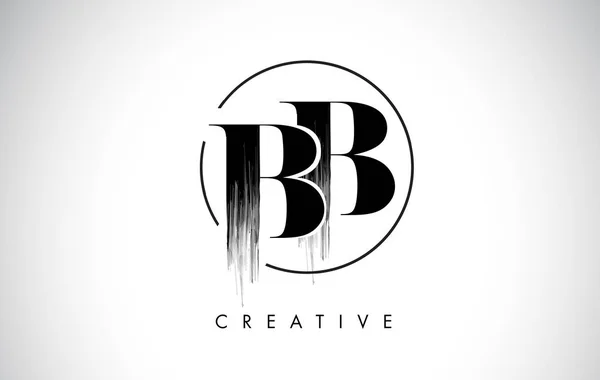 Création de Logo BB Brush Stroke lettre. Peinture noire Logo lettres icône — Image vectorielle