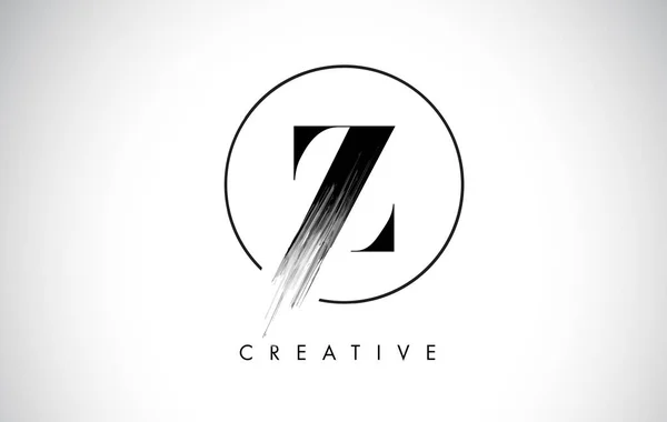 Z Brush Stroke lettre Logo Design. Peinture noire Logo lettres icône. — Image vectorielle