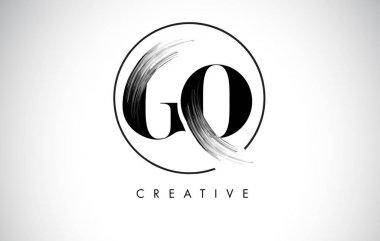 Fırça konturu mektup Logo dizayn git. Siyah boya Logo tür simgesi